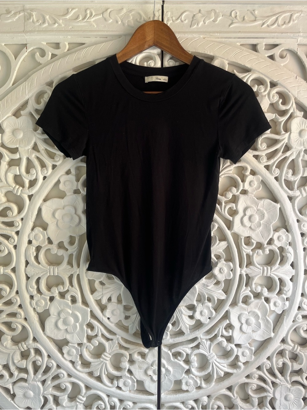 Wilfred Free Black Crew Neck Short Sleeve Bodysuit Size Small Aritzia